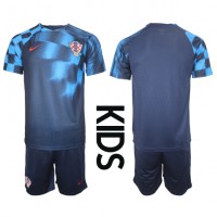 Camiseta Croacia Segunda Equipación Replica Mundial 2022 para niños mangas cortas (+ Pantalones cortos)